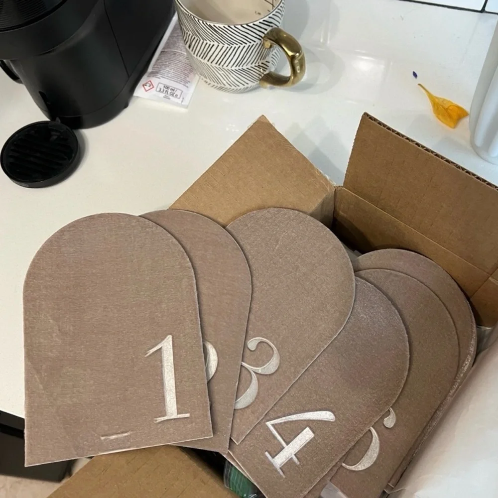 Advent Countdown Numbered Card Pouches - Brown (Set)